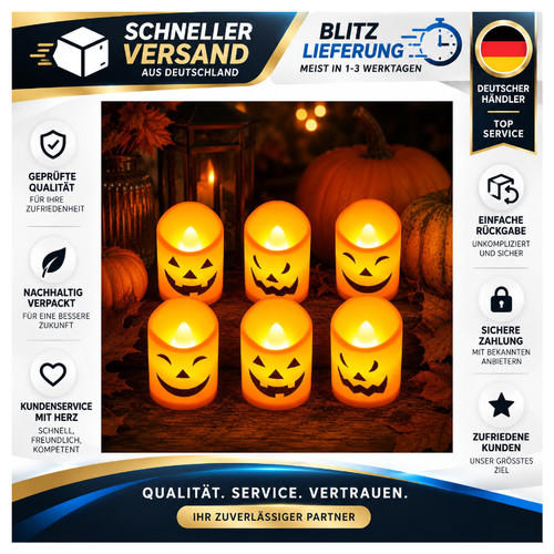 Halloween led teelichter - set, 6